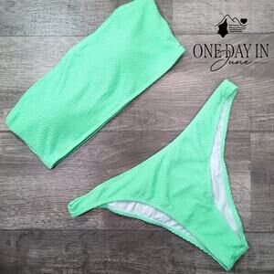 Charmo Smocked Bandeau Bikini Swimsuit Size XL